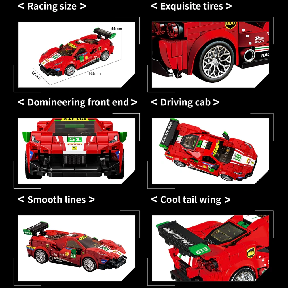 Leyi Eight Grid Racing Car Building block Cart Technic
