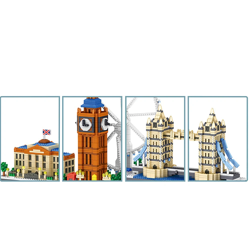 [Mini Micro Bricks] ZHEGAO LZ8318 London Landmarks Modular Buildings