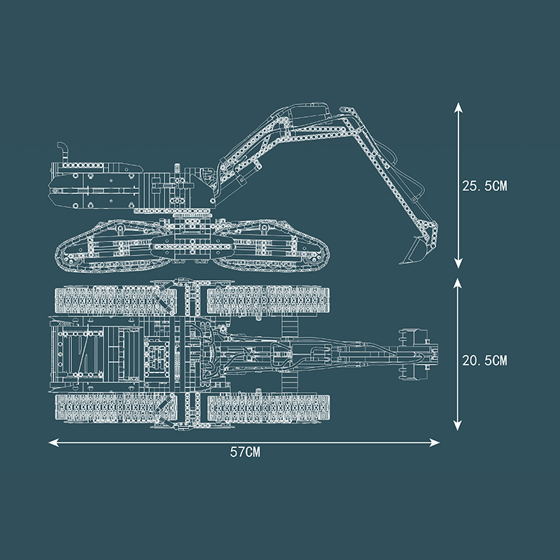 [With Motor]Mould King 17018 All Terrain Excavator Technic