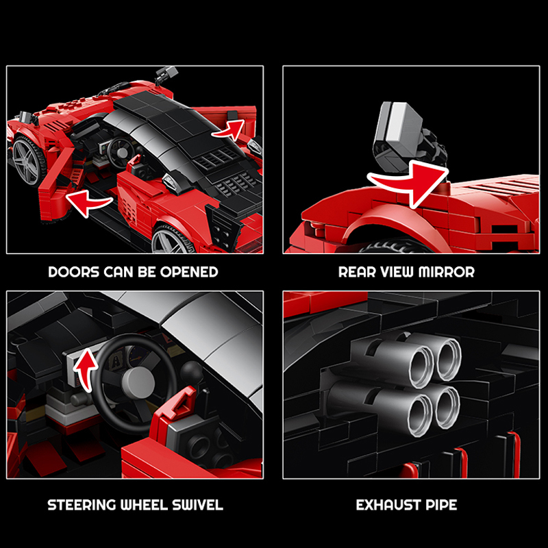 Mould King 10041 Technic No.Zonda R Sports Car Building Blocks 1278±pcs Bricks from China.