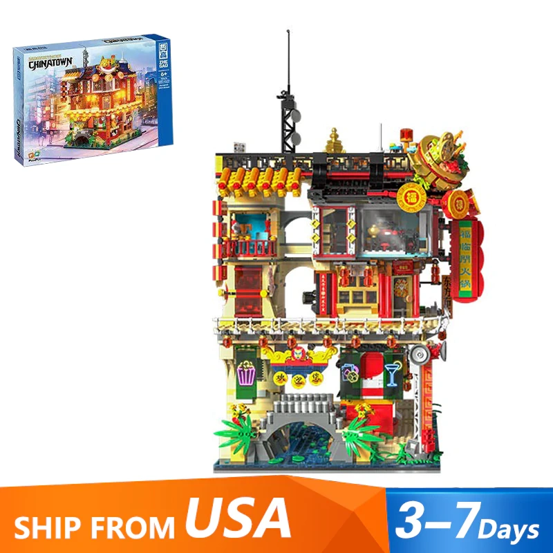 [Pre-sale] [Boxed] [Mini Micro Bricks] ZHEGAO 00426 Chinatown Modular Buildings US Warehouse Express