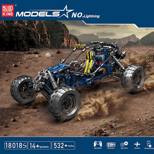 [With Motor] MouldKing 18018S Blue Lightning Buggy Technic