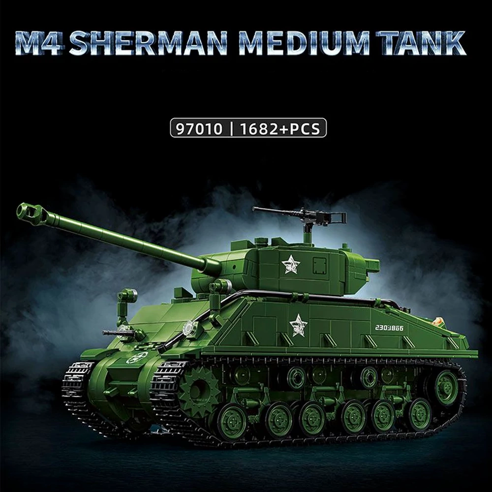 12GO 97010 M4 Sherman Medium Tank Military