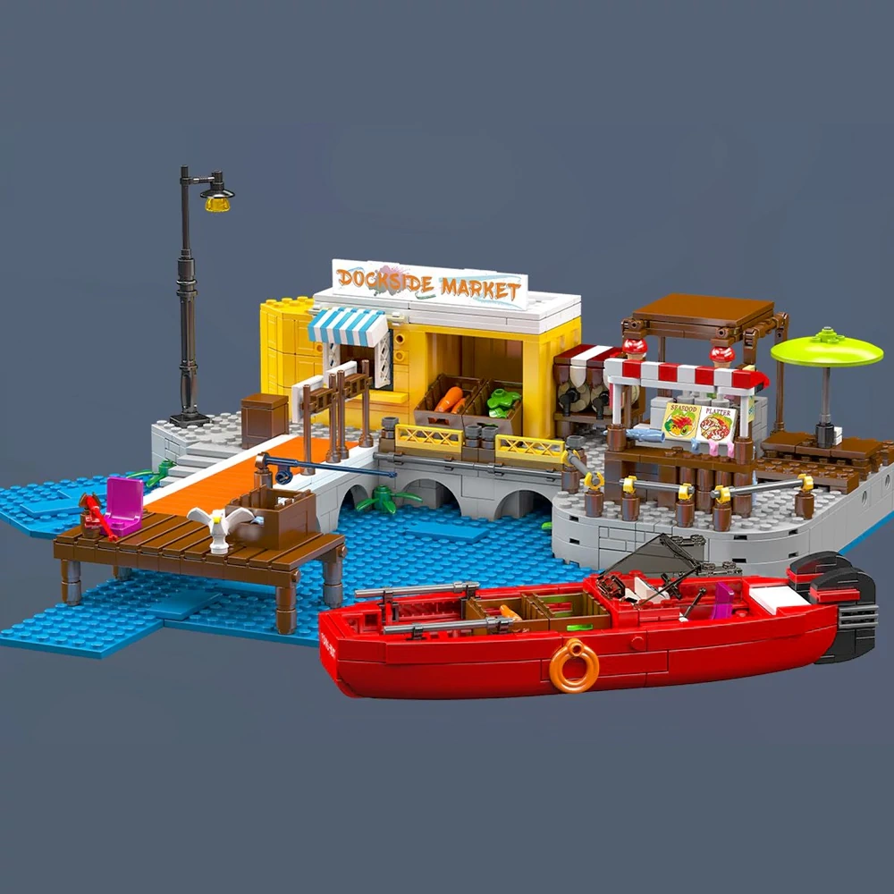 MouldKing 10186 Harbor Market Modular Buildings