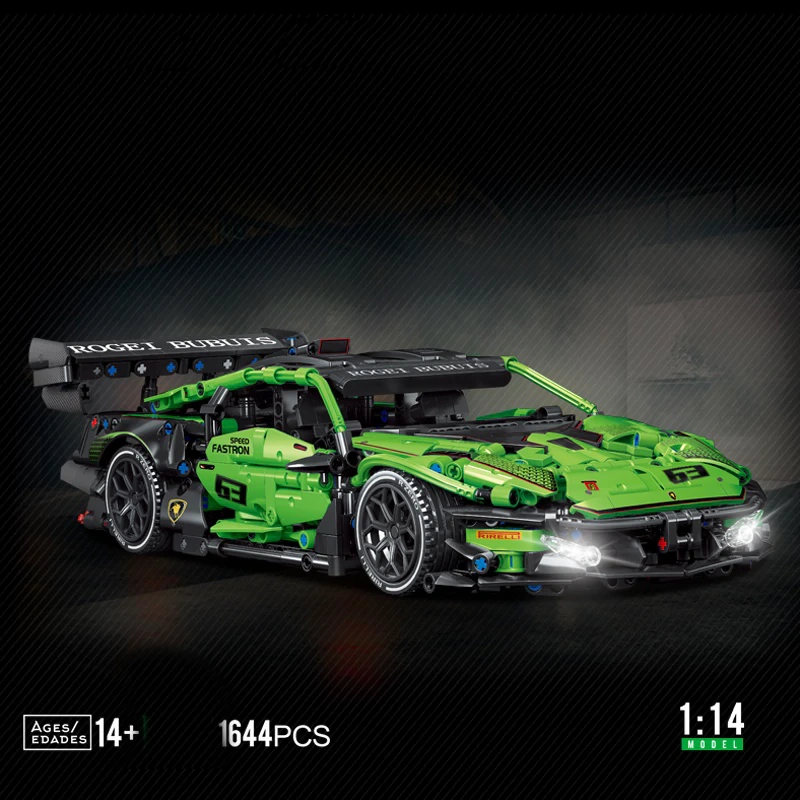 Custom 8606 Lamborghini Green Sports Car Technic
