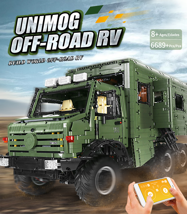 LR-J907 Technology Model Series Unimog RV Building Block 6689PCS Bricks Toy Ship From China
