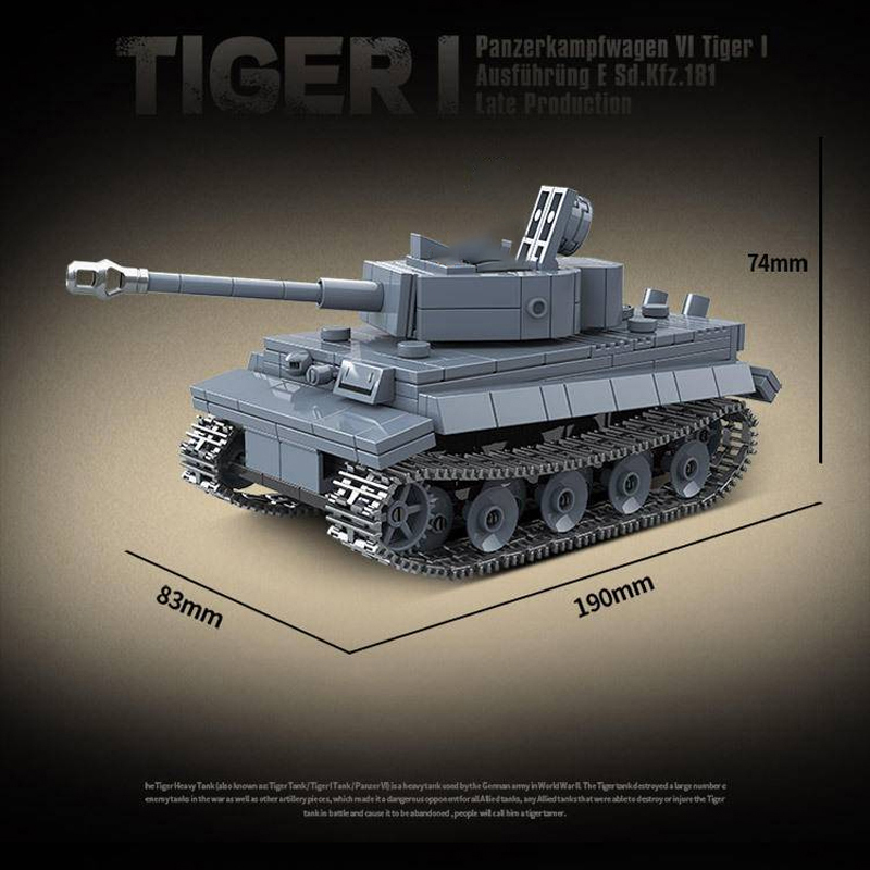 QUANGUAN 100242 Military Tiger I Tank Building Blocks 503±pcs Bricks from China.