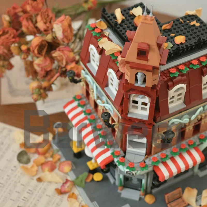 [Mini Micro Bricks] JiQing JQ10001 Corner Coffee Shop Modular Buildings