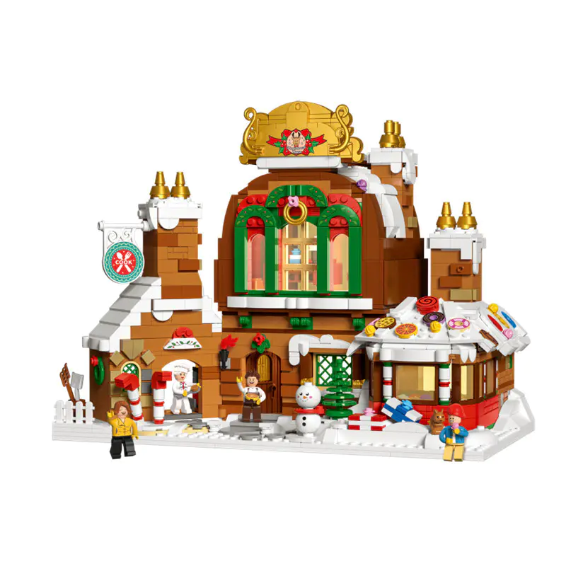 ZHEGAO DZ6025 Mini Bricks Toys  Creator Christmas Gingerbread House Building Blocks 1481pcs Bricks  From China Delivery.