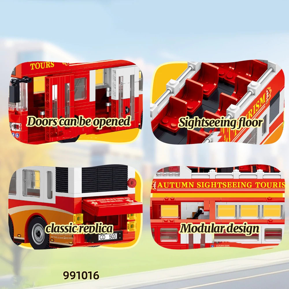 ZHEGAO Retro Double Decker Tourist Bus Technic