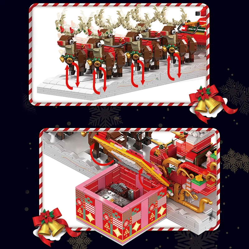 [With Motor] MouldKing 10154 Santa Claus Sleigh Car Christmas