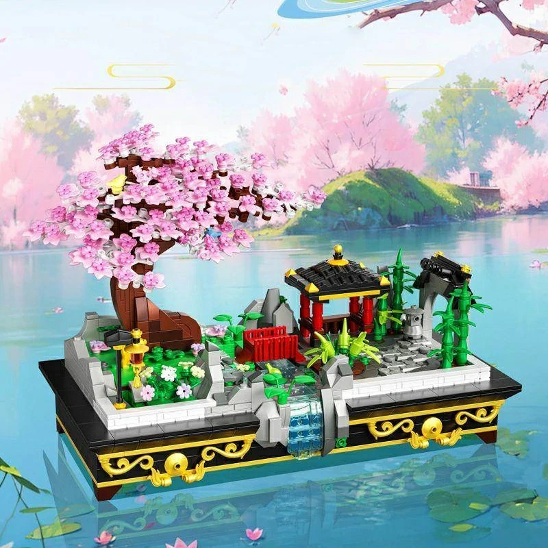 [Mini Micro Bricks] ZHEGAO 663500 Cherry Blossom Bonsai Creator Expert