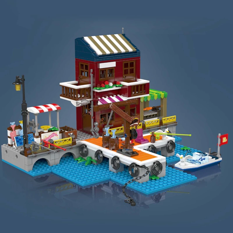 MouldKing 10110 Fishing Boat Dock Modular Buildings