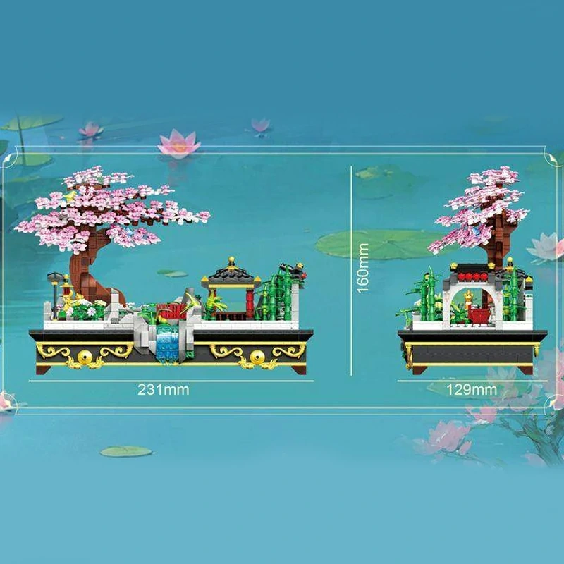 [Mini Micro Bricks] ZHEGAO 663500 Cherry Blossom Bonsai Creator Expert