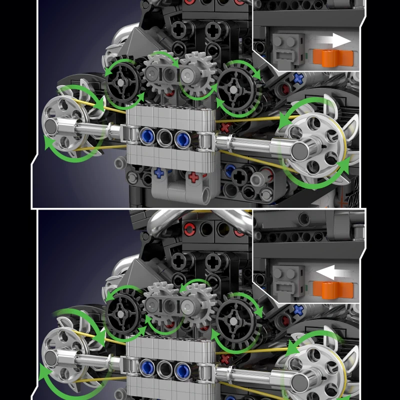MouldKing 10207 PAG Supercar V12 Engine Technic