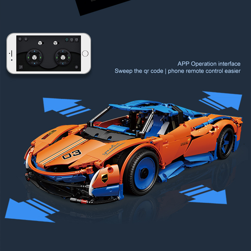 Mould King 13098 Technic Moc App Remote Control No.Speedtail Car Model Building Blocks 1883pcs Bricks Toys Ship From China.