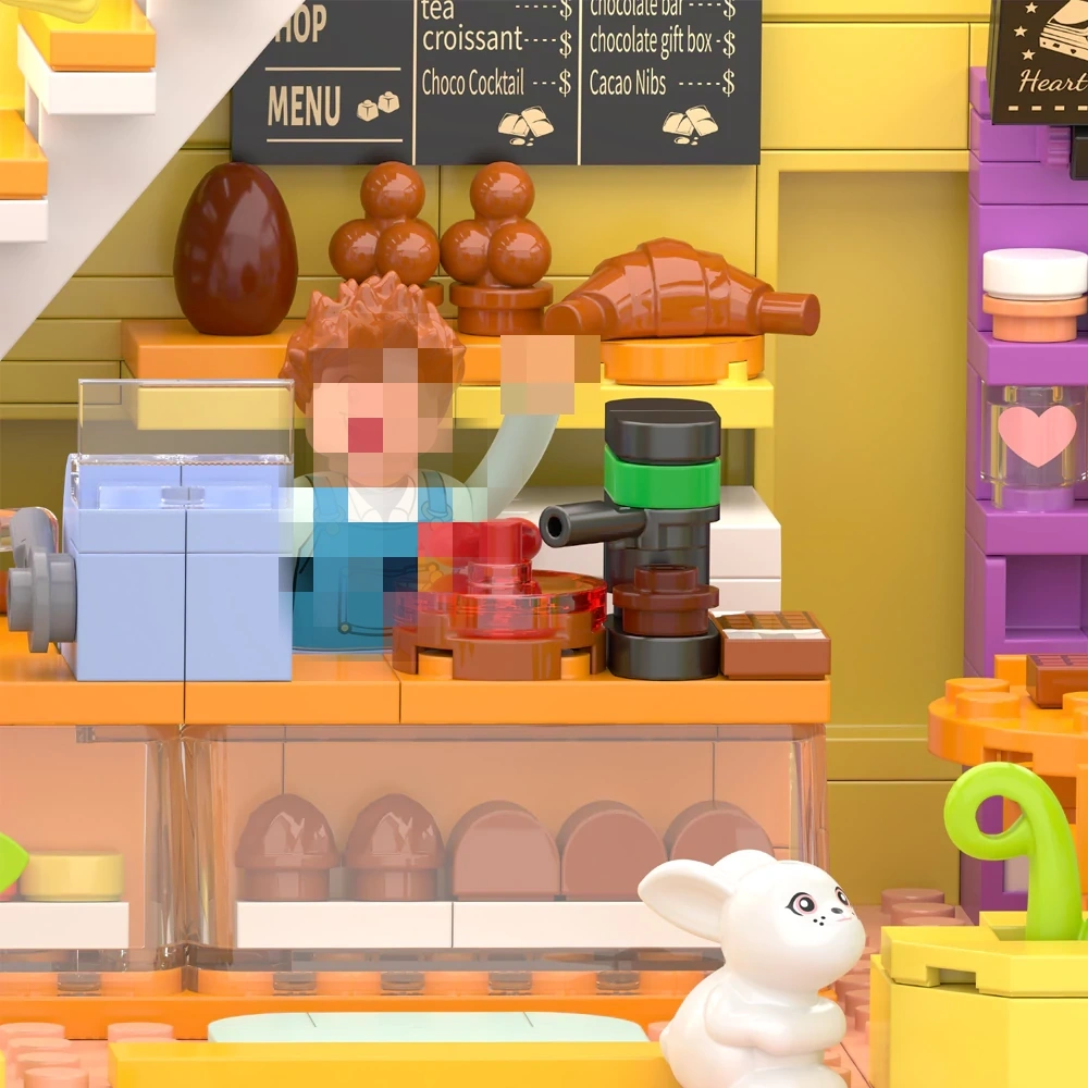 [Mini Micro Bricks] ZHEGAO 612052 HeartWhisper Chocolate Studio Modular Buildings