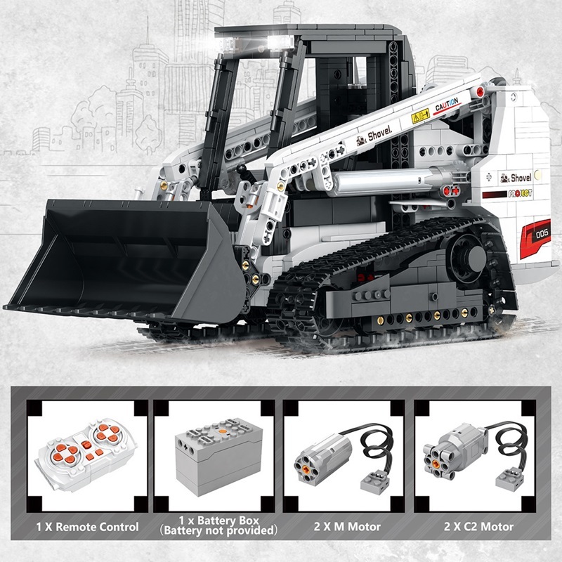 [With Motor] Reobrix 22004 Bobcat Skid Steer Loader Technic