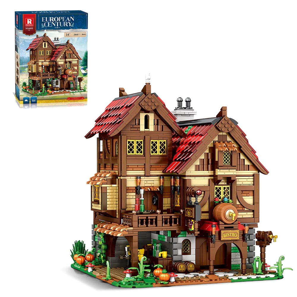 Reobrix 66018 Medieval Bistro "Village In" European Century Medieval Castle Historical