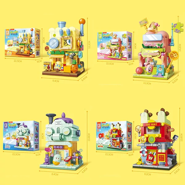 SEMBO SpongeBob SquarePants Capsule Modeling Tumbler Small Scene Building