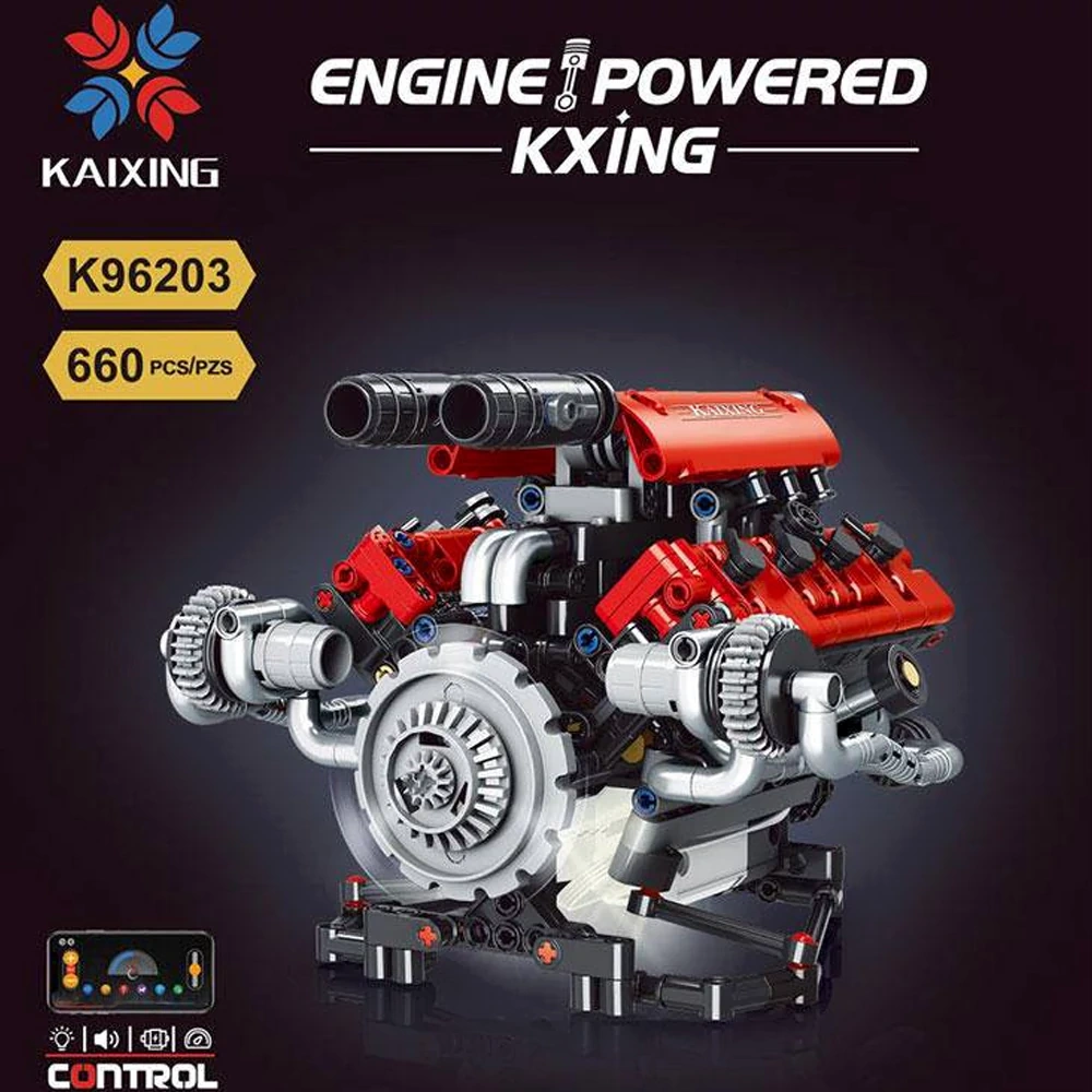 KAIXING K96203 Ferrari V8 Engine Technic