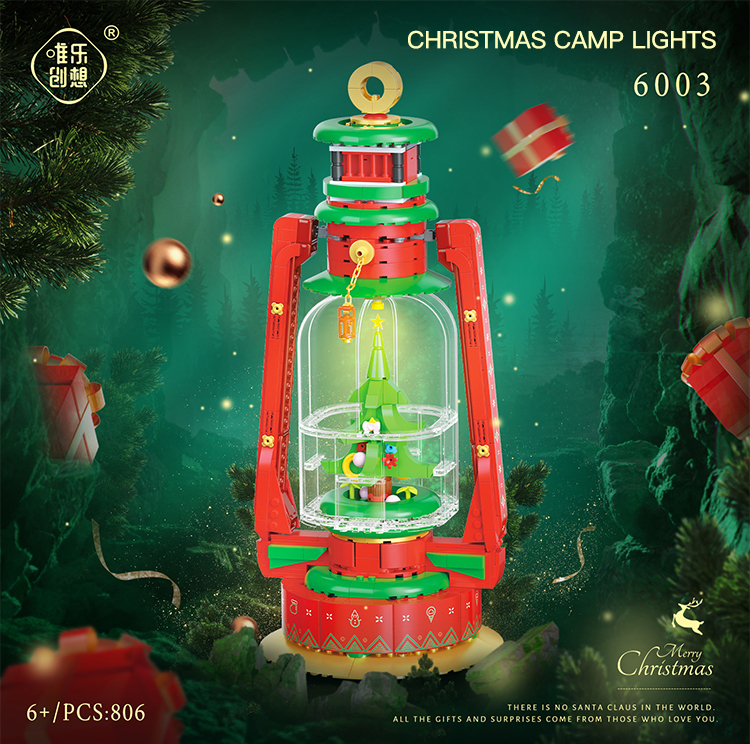 WeiLe 6003 Creator Christams Camping lights Building Blocks 806pcs Bricks Christmas Toys Gift From China Delivery.