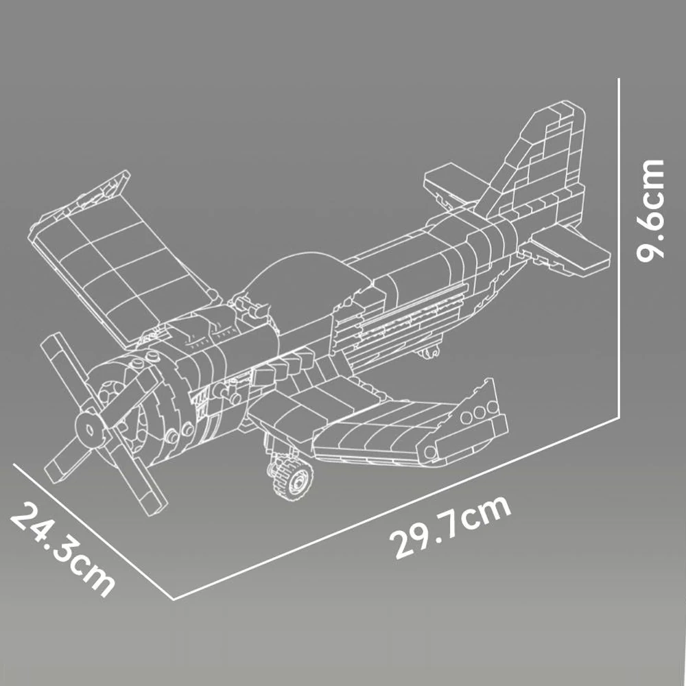 MouldKing 24060 Brazilian Propeller-Driven Racing Aircraft Technic