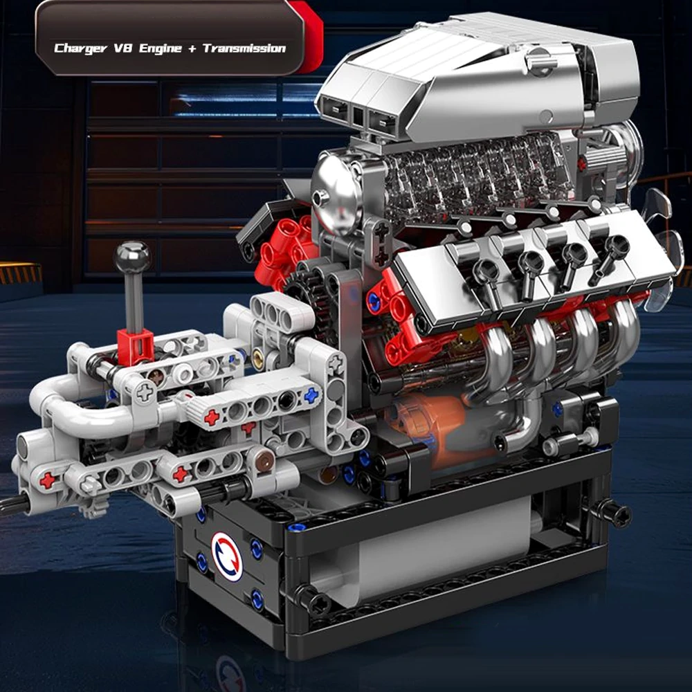 MouldKing 10225 Charger V8 Engine Transmission Technic
