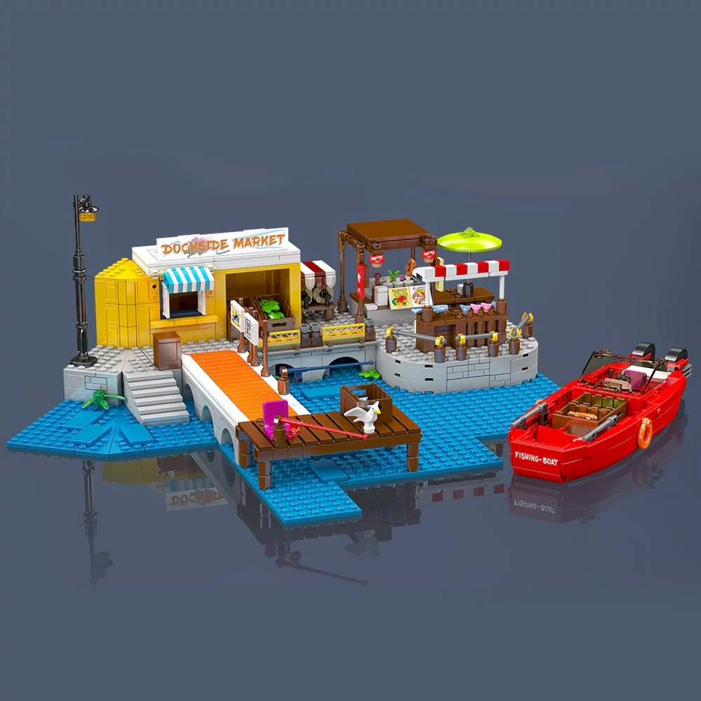 MouldKing 10186 Harbor Market Modular Buildings