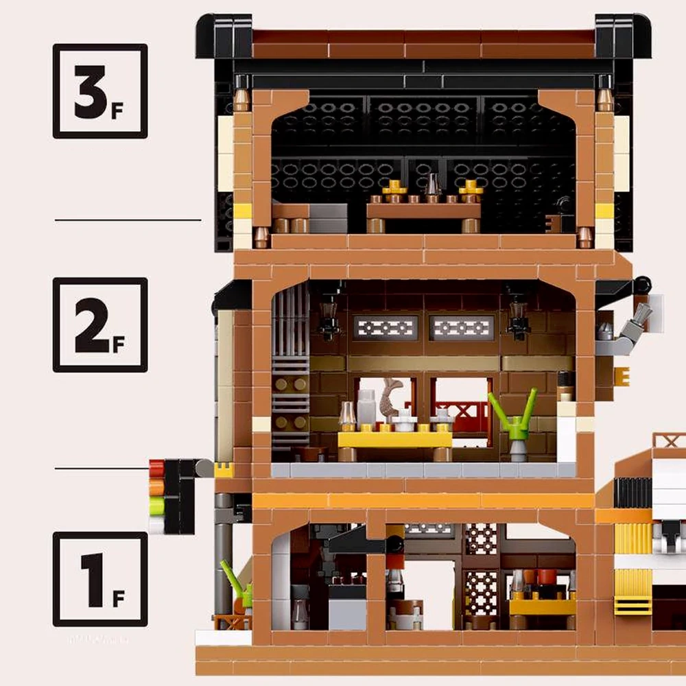 [Mini Micro Bricks] MOYU Cuisine Series Modular Buildings