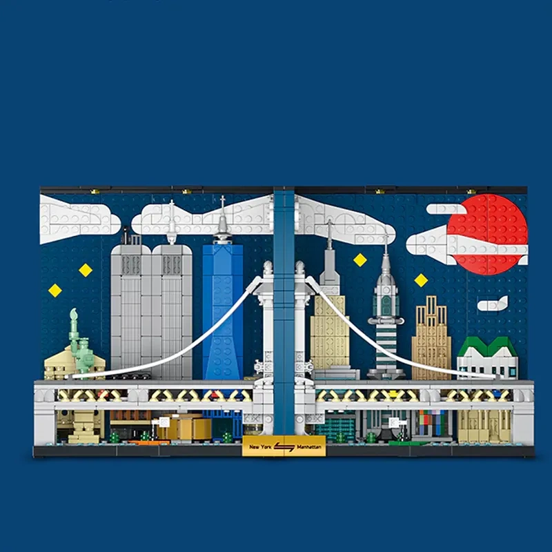 XMORK 028008 MANHATTAN SKYLINE BOOKENDS Booknook Creator Expert