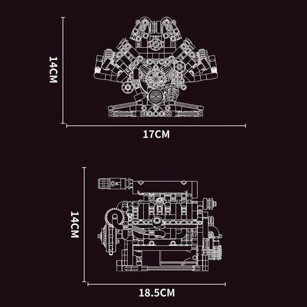 KAIXING K96203 Ferrari V8 Engine Technic