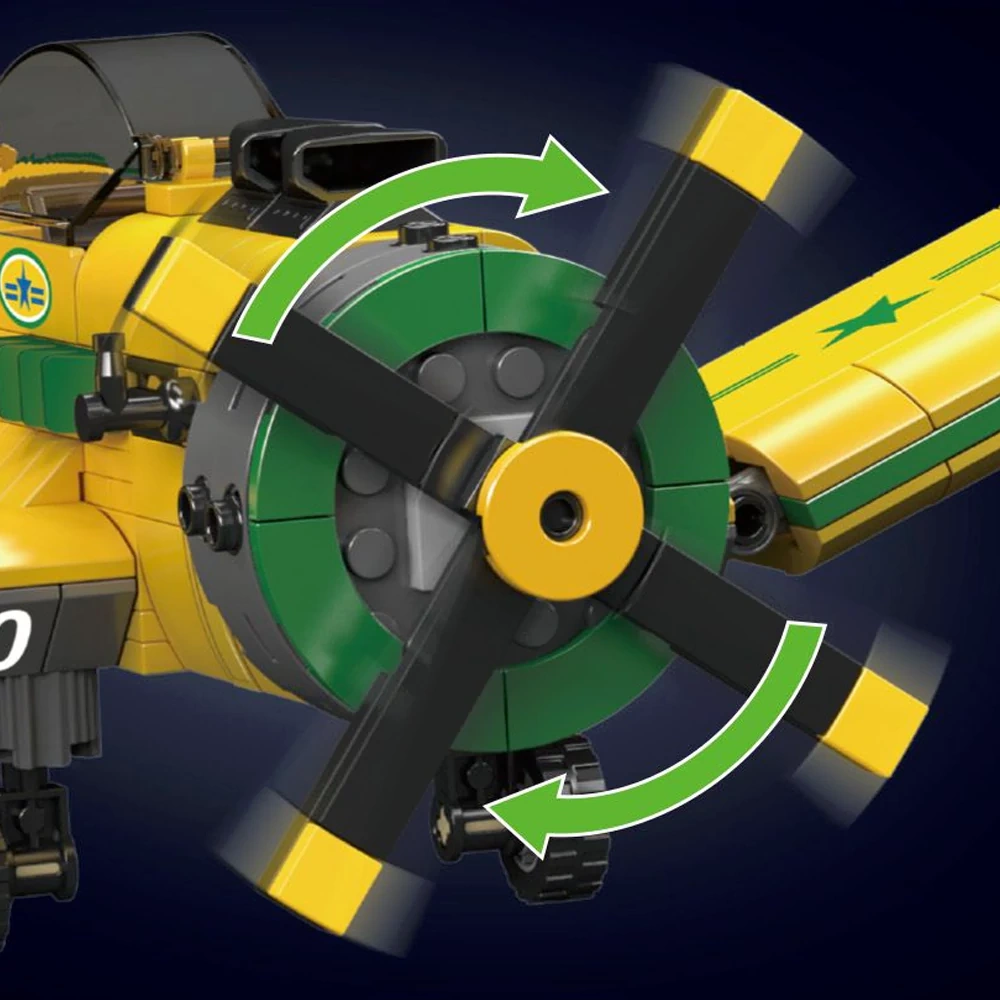 MouldKing 24060 Brazilian Propeller-Driven Racing Aircraft Technic