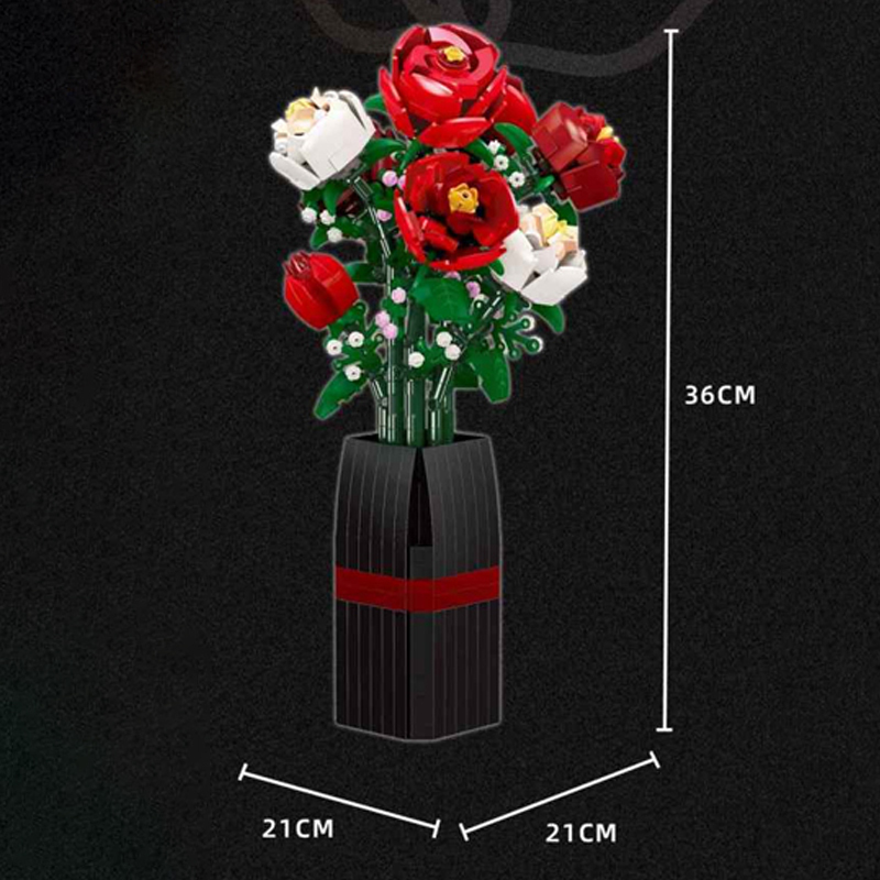 JIESTAR JJ9010 Botanical Graden ROSE Buliding Blocks 818pcs Bricks Toys Model Ship From China