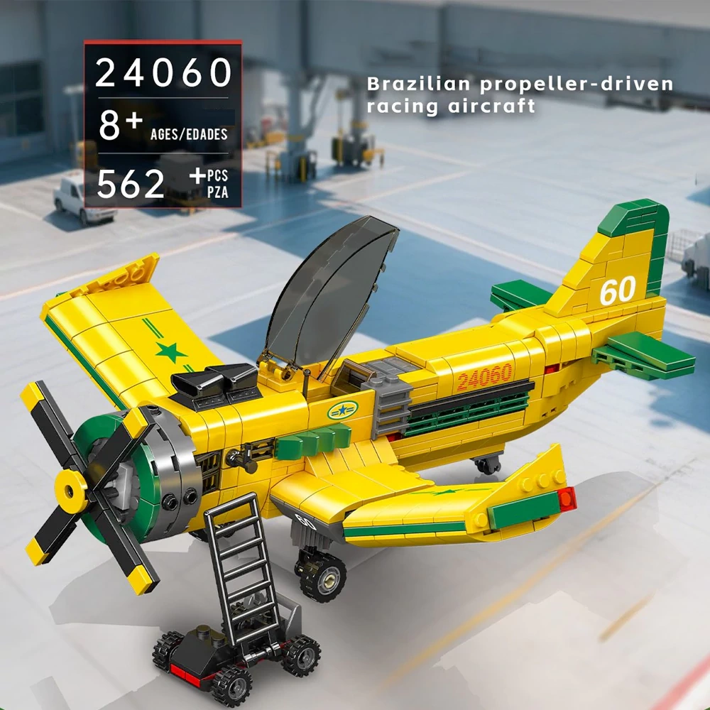 MouldKing 24060 Brazilian Propeller-Driven Racing Aircraft Technic