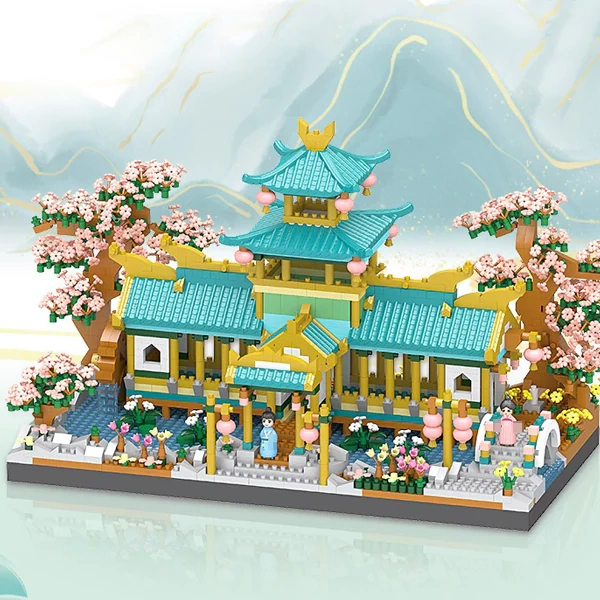 [Mini Micro Bricks] LHCX 608 Marriage Pavilion Sakura Tree Architecture Modular Buildings