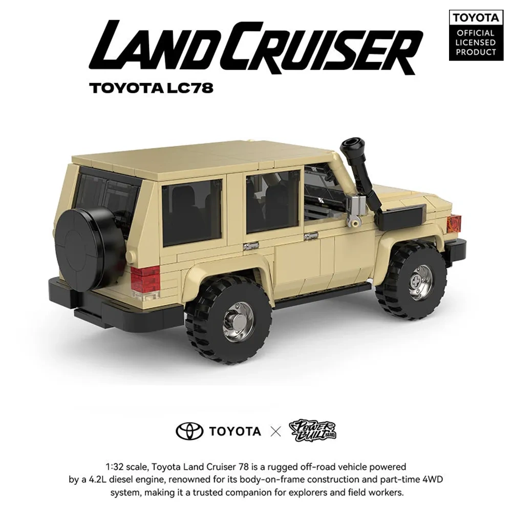 Barweer PowerBlock TOYOTA Licensed 1:32 Land Cruiser 78 Car Technic