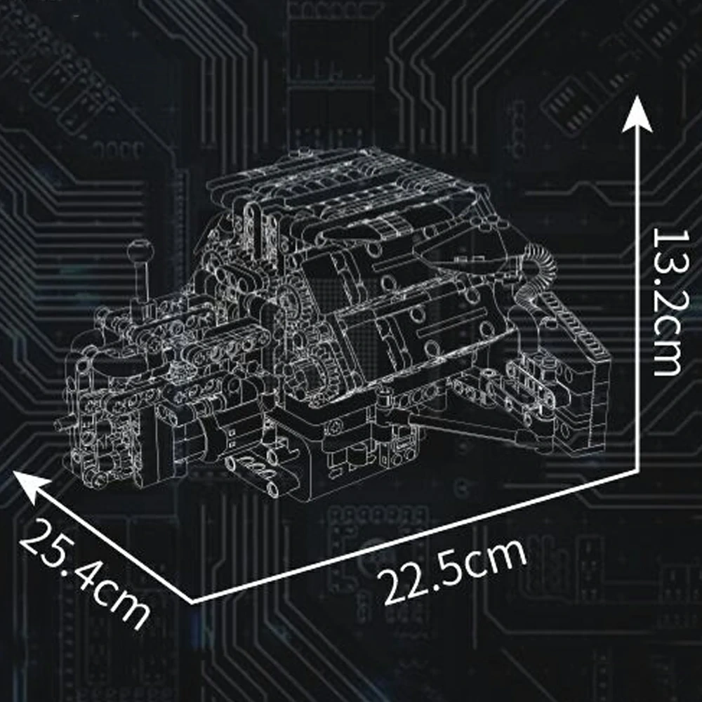 MouldKing 10230 A8 W12 Engine Technic