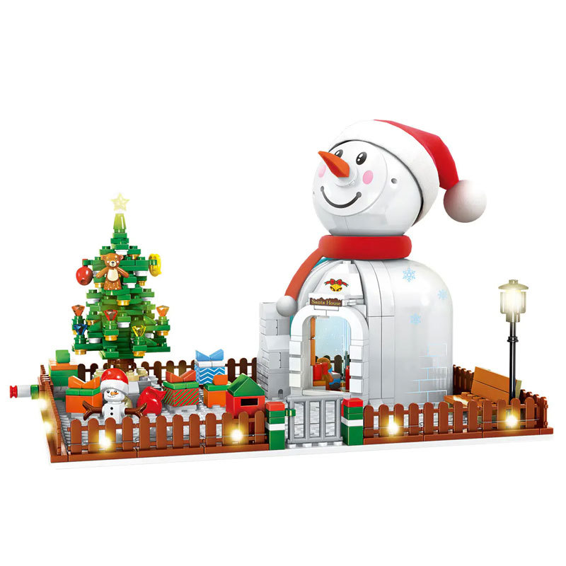 SEMBO 601156 Creator Seasonal Series Christmas Snowman House Building Blocks 310±pcs Bricks Toys Model From China