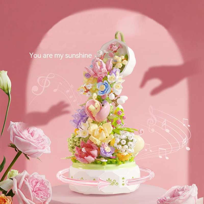 {With Light} SEMBO 611050 Creator Expert Botanical Collection Music Box Building Blocks 575±pcs Bricks from China.