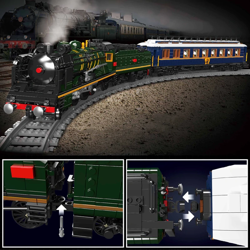 MouldKing 12025S Orient Express-French Railways SNCF 231 Steam Locomotive Train Technic