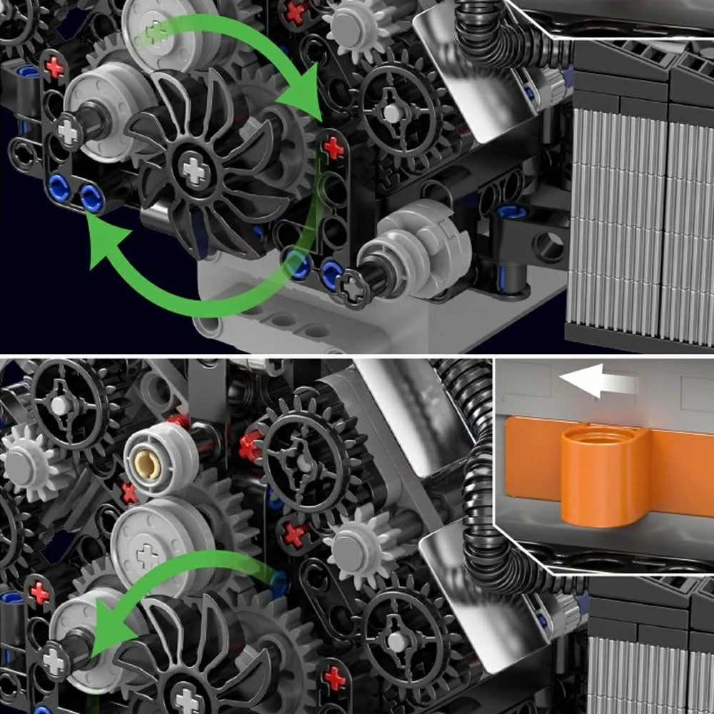 MouldKing 10230 A8 W12 Engine Technic