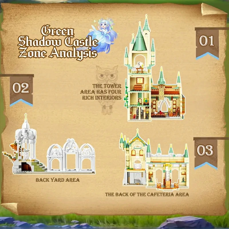 [Mini Micro Bricks] ZHEGAO 643000 Green Shadow Castle Movie