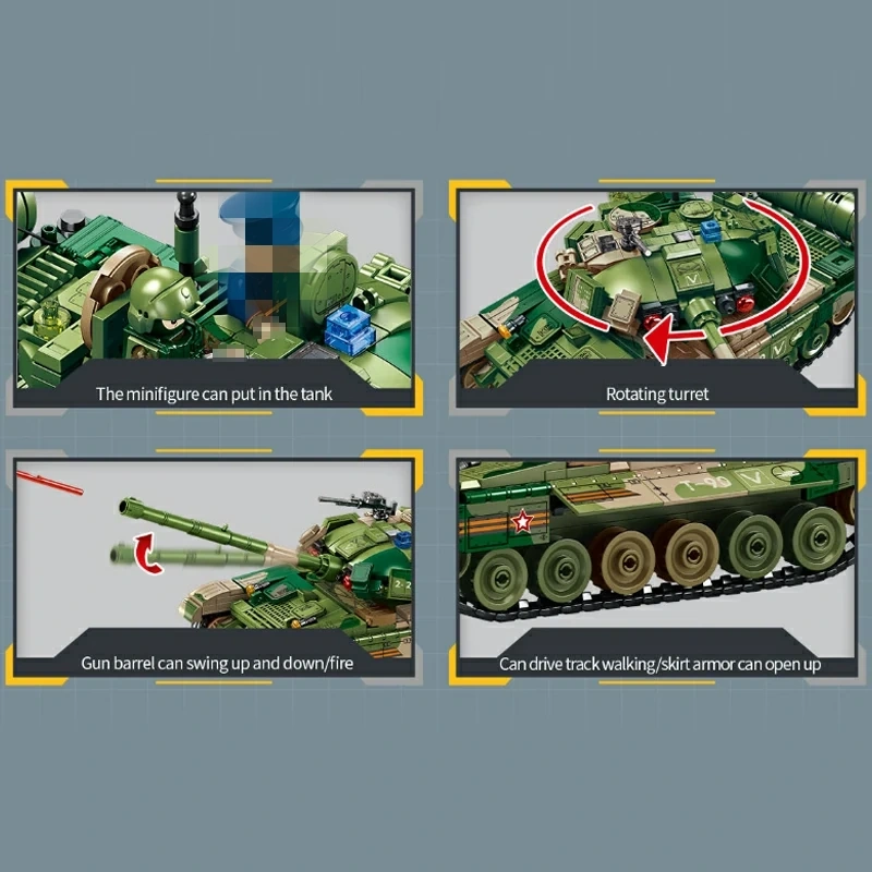 SEMBO 207225 T-90 Main Battle Tank Military