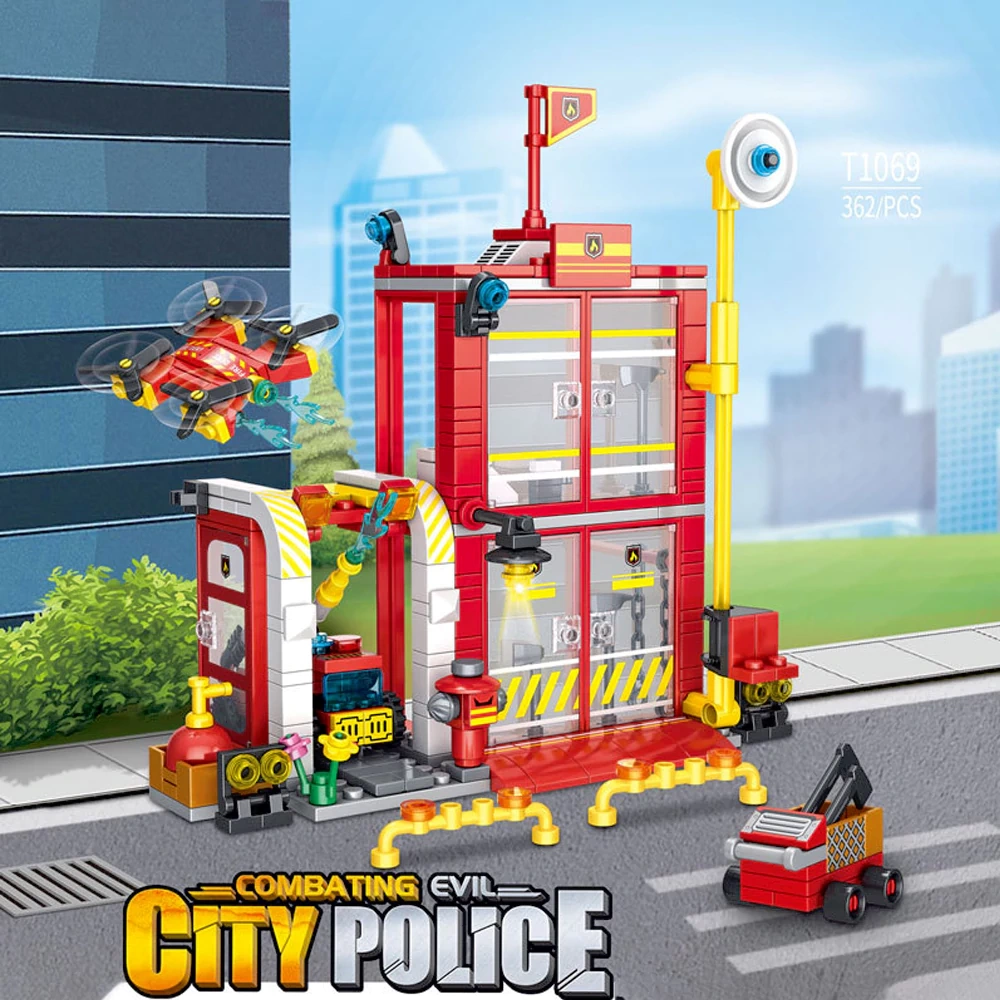 GAOMISI City Series Police Station Fire Station Modular Buildings