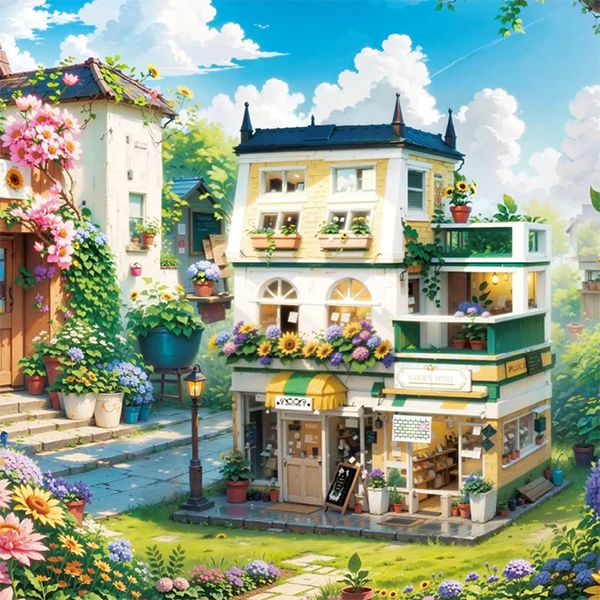 [Mini Micro Bricks] ZHEGAO 613031 Flower Manor Modular Buildings