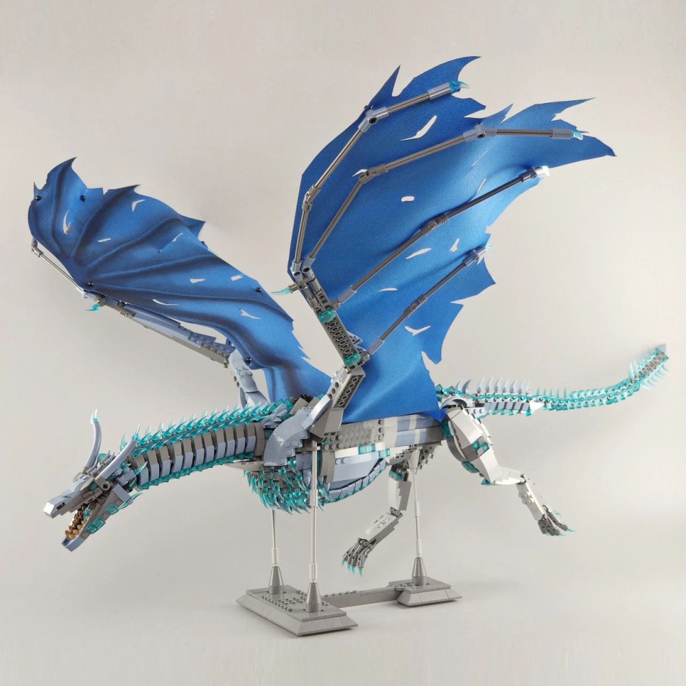 Super 18K  K90 Movie Game of Thrones Blue Drogon、Viserion Building Blocks 2000±pcs Bricks from China.