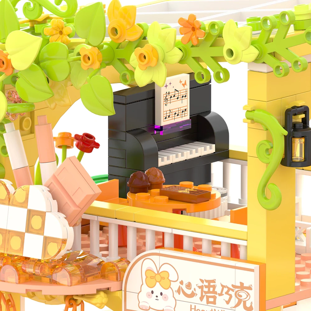 [Mini Micro Bricks] ZHEGAO 612052 HeartWhisper Chocolate Studio Modular Buildings