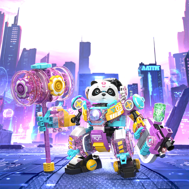 Mini Micro Bricks] ZHEGAO 662011-662012 Panda Mecha Creator Expert