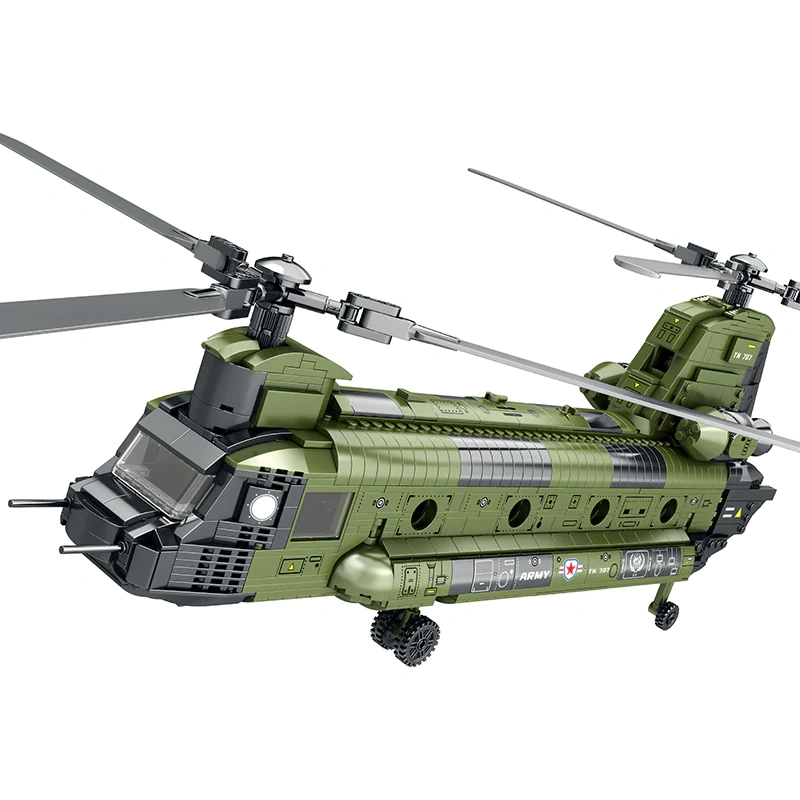 Reobrix 33031 CH-47 Heavy Multi Functional Transport Helicopter Military